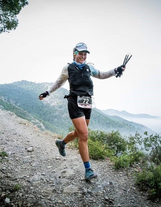 Beatriz Pérez durante una carrera de montaña