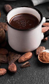 Chocolate a la taza con glucomanano