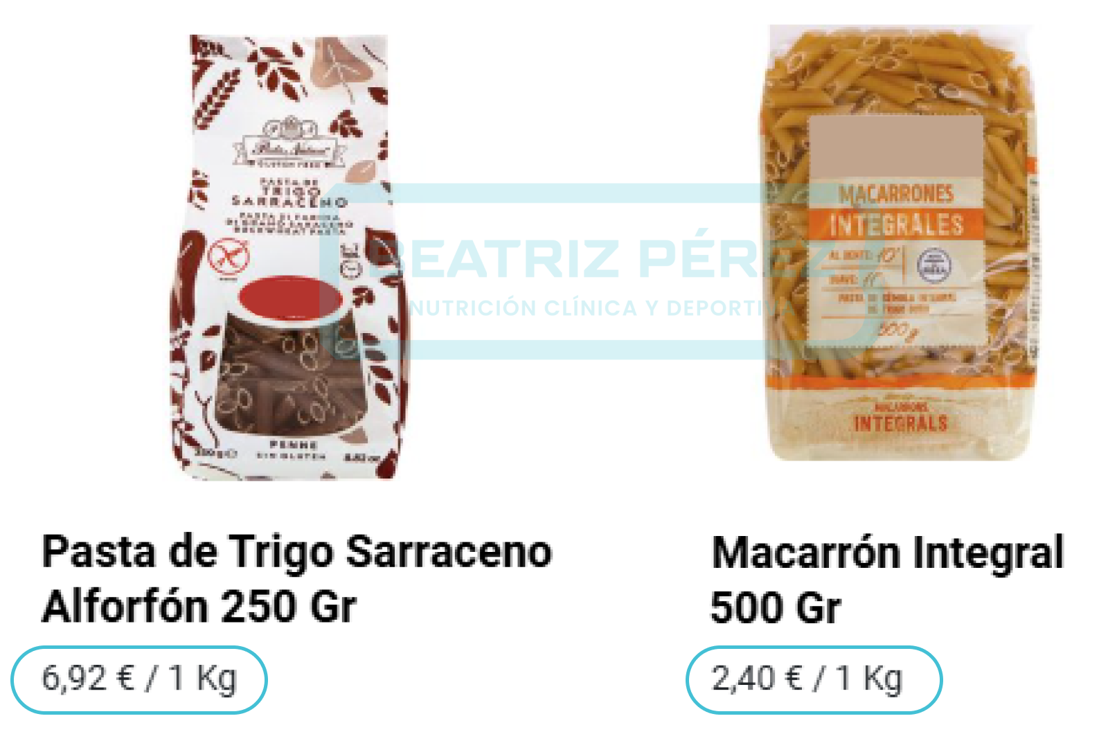 Comparativa pastas